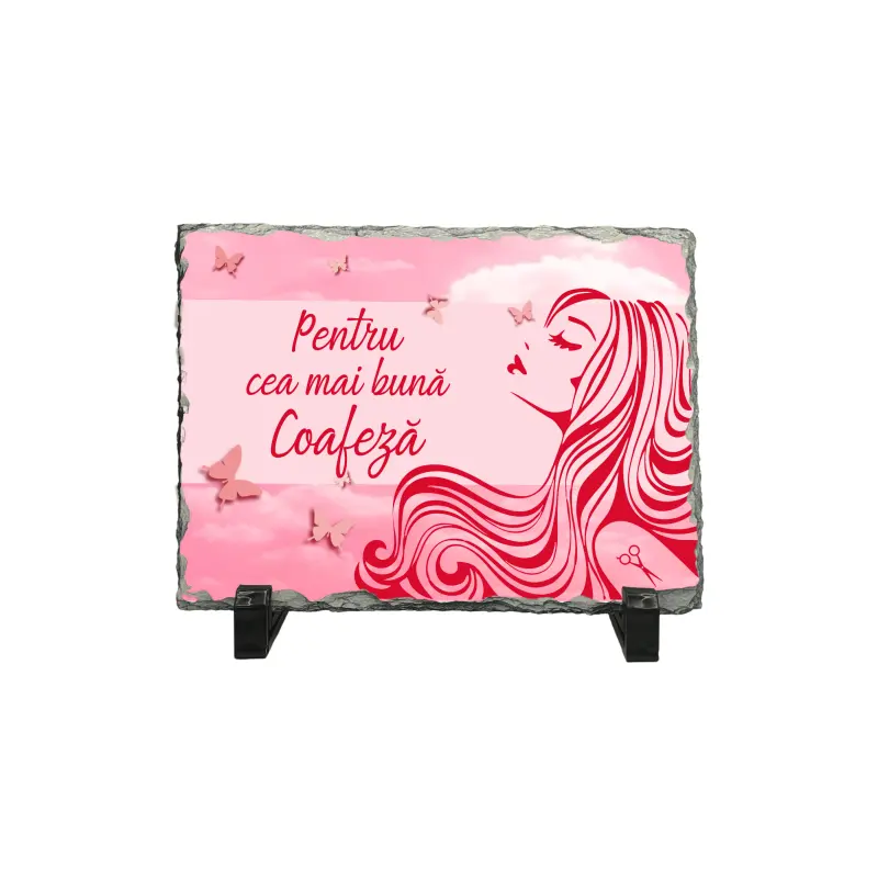 Pentru cea mai buna coafeza, piatra ardezie personalizata, cu mesaj model pa008